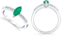 Macy's Emerald (5/8 ct. t.w.) & Diamond (1/6 ct. t.w.) Ring in 14k White Gold